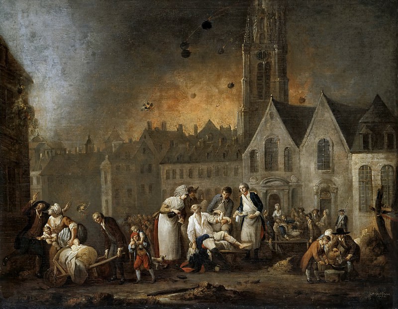 Watteau, François-Louis-Joseph -- La Grand’Place de Lille pendant le siège, octobre 1792, Château de Versailles