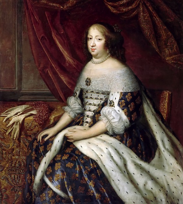 Charles Beaubrun, Henri Beaubrun the Younger; attributed to Jean I Nocret -- Anne, Queen of France, consort of Louis XIII , Château de Versailles