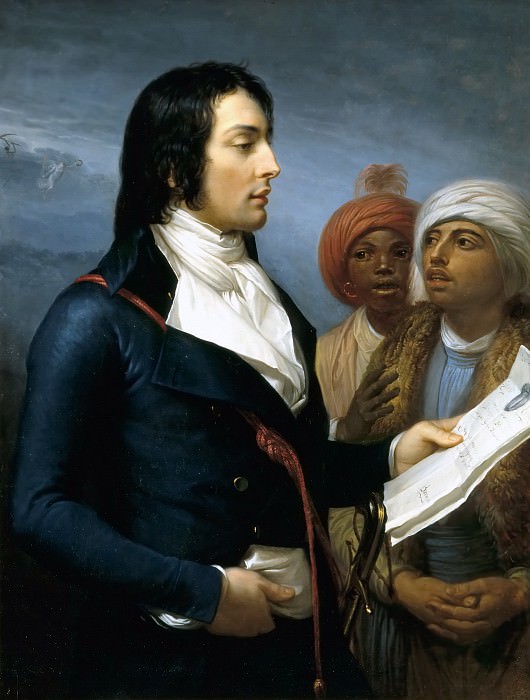 Andrea Appiani, the Elder -- General Louis-Charles-Antoine Desaix reading an order from General Bonaparte to two Egyptians in the Year IX of the French Republic, Château de Versailles