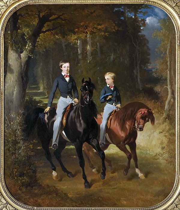 Альфред Дедре -- Граф Парижский и герцог Шартрский в Клермонском парке, Версальский дворец