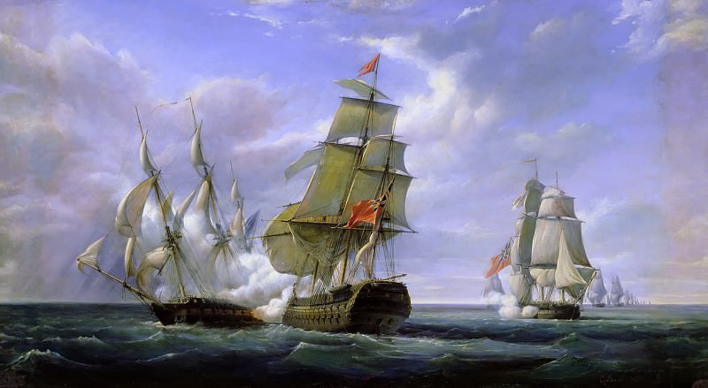 Gilbert, Pierre Julien -- Combat between the French Frigate “La Canonniere” and the English Vessel “The Tremendous”, 21st April 1806, Château de Versailles