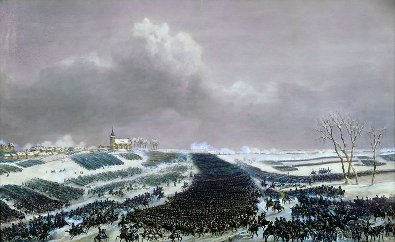 Jean Antoine Simeon Fort -- Battle of Eylau, Febuary 8, 1807. The Russian army pushed back by the French troops, Château de Versailles