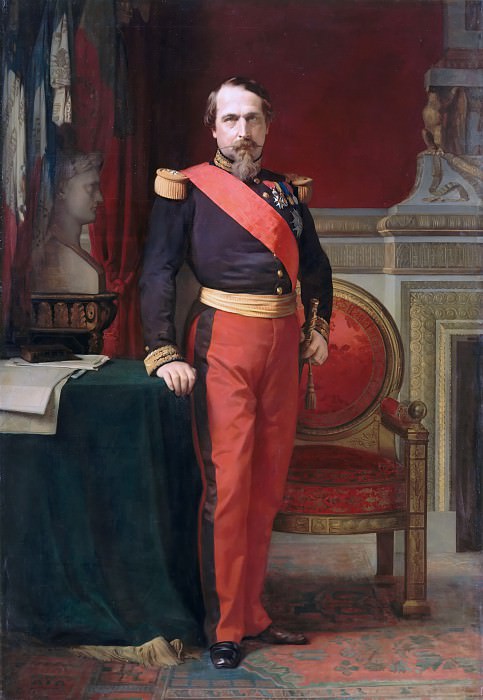Hippolyte-Jean Flandrin -- Portrait of Napoleon III, wearing the uniform of Brigadier General in his Grand Cabinet at the Tuileries, Château de Versailles
