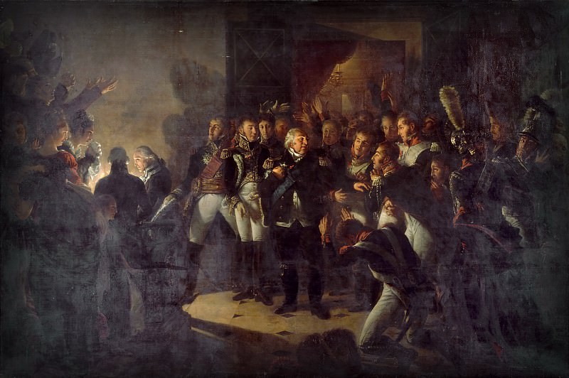 Antoine-Jean Gros -- Departure of Louis XVIII from the Palace of the Tuileries on the Night of March 20, 1815, Château de Versailles