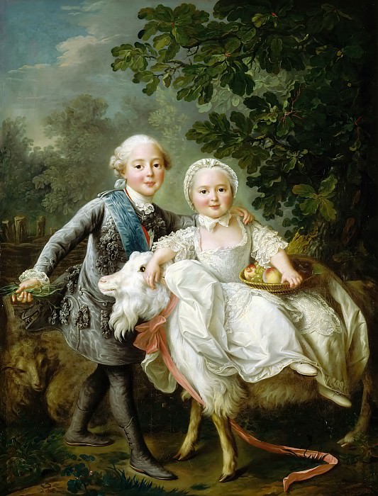 François Hubert Drouais -- The Count d’Artois and Madame Clotilde, Château de Versailles