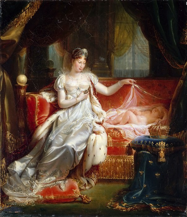 Jean Pierre Franque -- Empress Marie-Louise Watching the Sleeping King of Rome, Château de Versailles