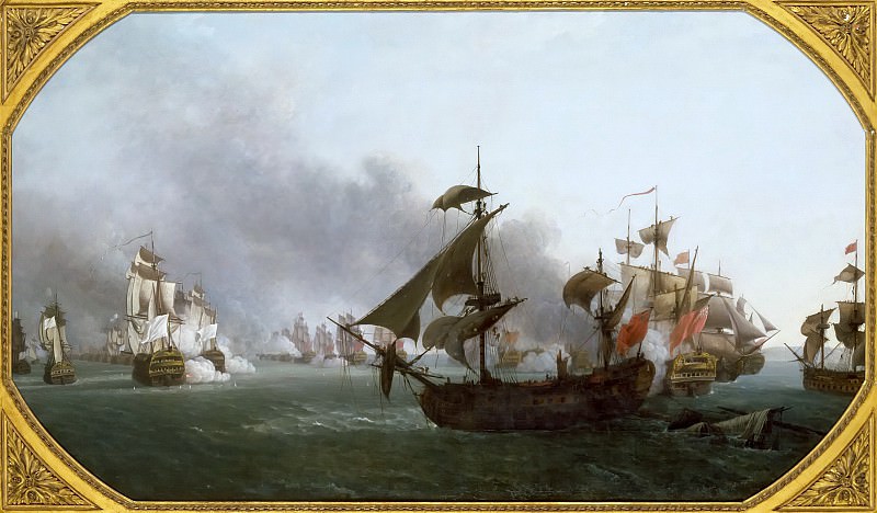 Jean François Hue -- Naval Combat off the Island of Grenada between the French Fleet Commanded by the Comte d’Estaing and the English Squadron of Vice-Admiral Byron, July 6, 1779, Château de Versailles