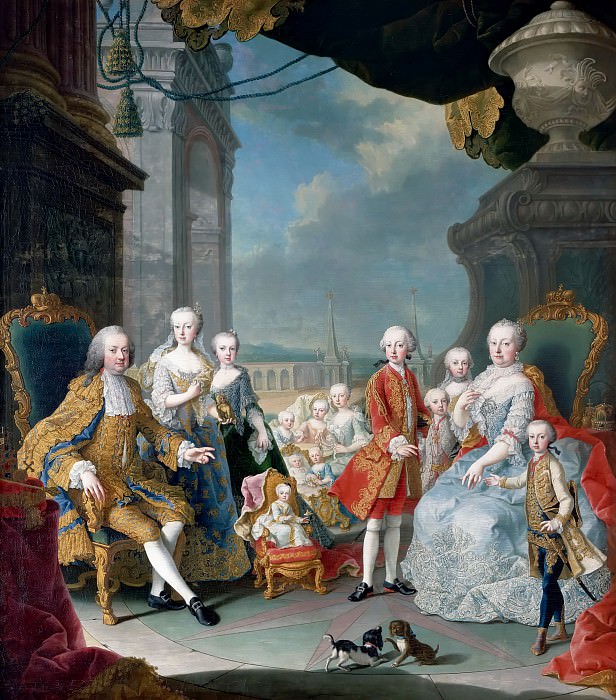 Французская школа после Мартина ван Мейтенса II -- Франциск I, Мария-Тереза и их дети, Версальский дворец