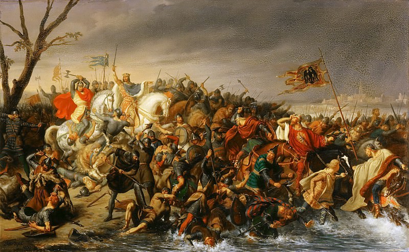 Шарль-Бартелеми-Жан Дюруп -- Победа Лотаря над императором Оттоном III на берегах Эн в 978 году, Версальский дворец