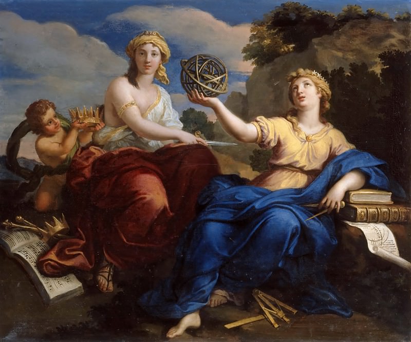 Louis Boullogne the Younger -- The Muses Urania and Melpomene , Château de Versailles