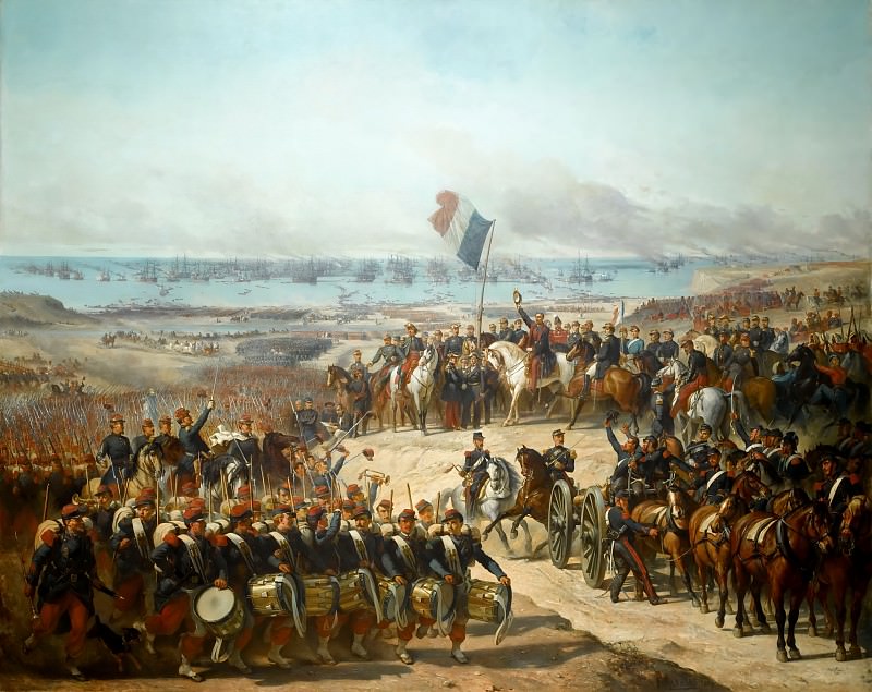 Félix Joseph Barrias -- Disembarkation of the French Army at Old-Port under the Command of Marshals Canrobert and Saint-Arnaud, in presence of Prince Napoléon, General of the Armée d’Orient, 14 September 1854, Château de Versailles