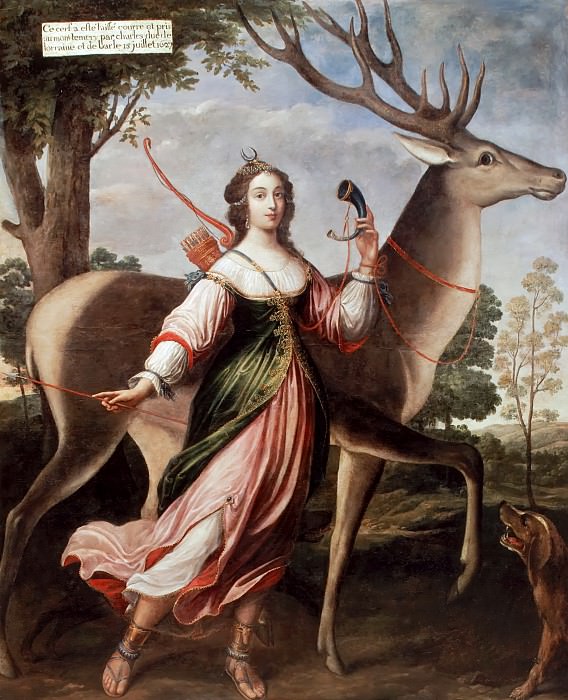 Приписывается Клоду Деруэ -- Мария де Роган-Монбазон, герцогиня де Люинь , позднее де Шеврёз, Версальский дворец