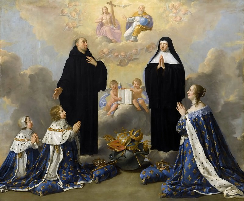 Филипп де Шампень -- Людовик XIV, Анна Австрийская и Филипп Анжуйский перед Святой Троицей, Версальский дворец