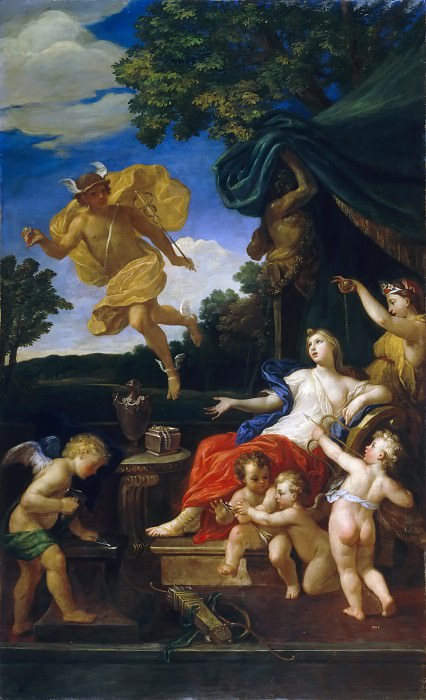 Bon Boullogne -- Venus at her Toilette and Mercury in the Air Holding the Golden Apple of Discord in his Hand, Château de Versailles