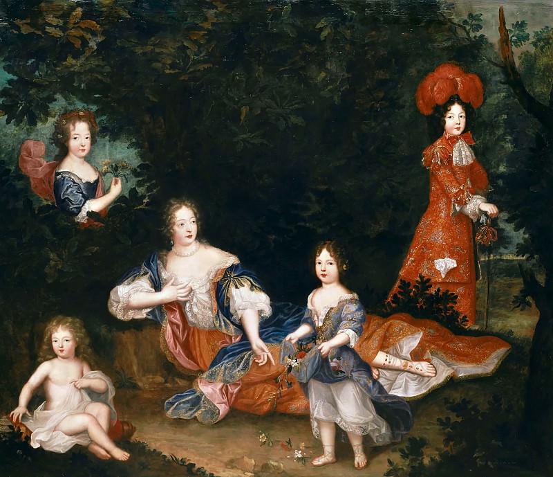 Французская школа -- Мадам де Монтеспан с детьми, Версальский дворец