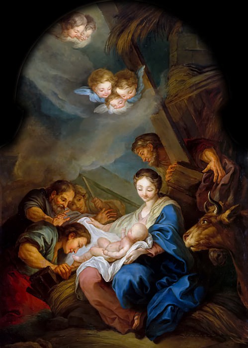 Anonymous French painter after Carle van Loo -- Adoration of the shepherds, Château de Versailles