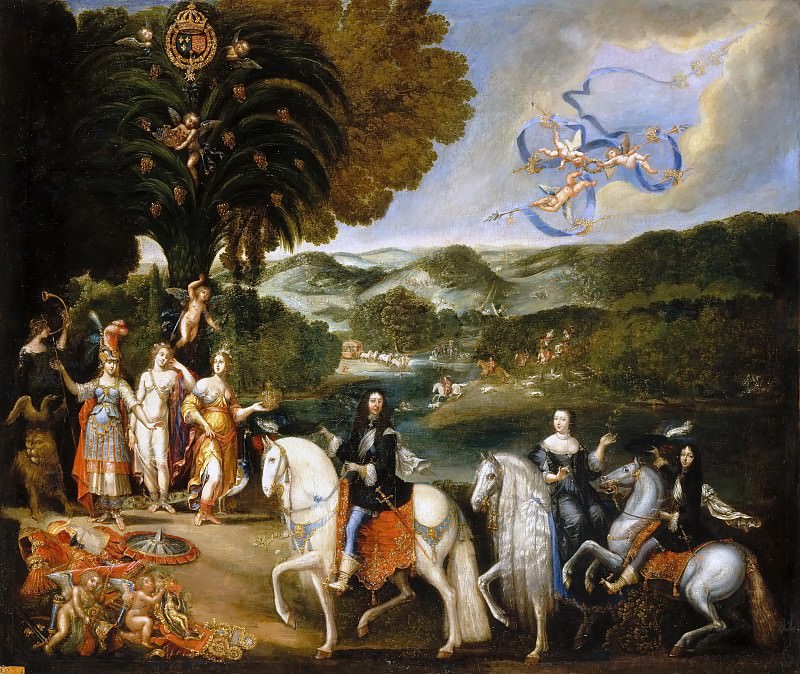 Приписывается Клоду Деруэ -- Аллегория установления мира в Пиренеях, Версальский дворец
