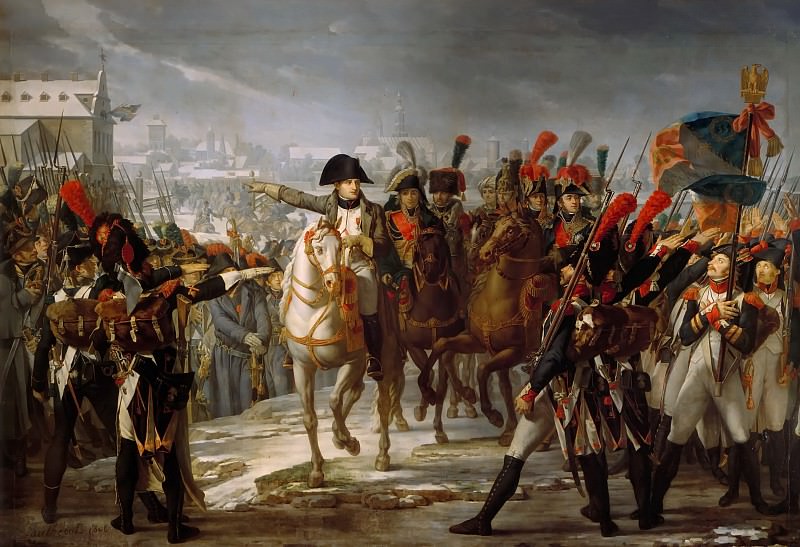 Claude Gautherot -- Napoleon Addressing the 2nd Corps of his Army at the Bridge over the Lech at Augsburg, Germany, on October 12, 1805, Château de Versailles
