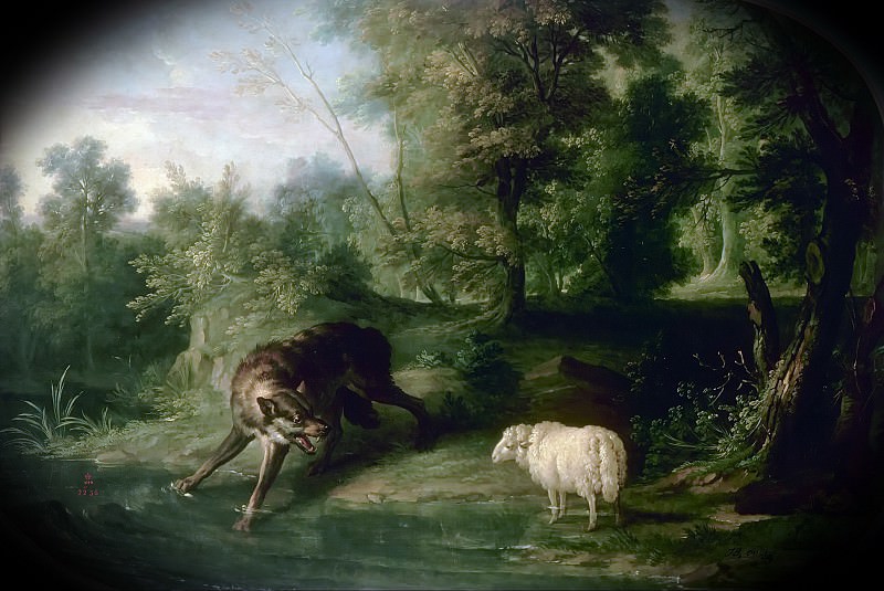 Jean-Baptiste Oudry -- The wolf and the lamb, Château de Versailles