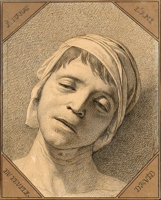Jacques-Louis David -- Marat, dead; study after nature of the head of Jean-Paul Marat, assassinated 13 July 1793, Château de Versailles