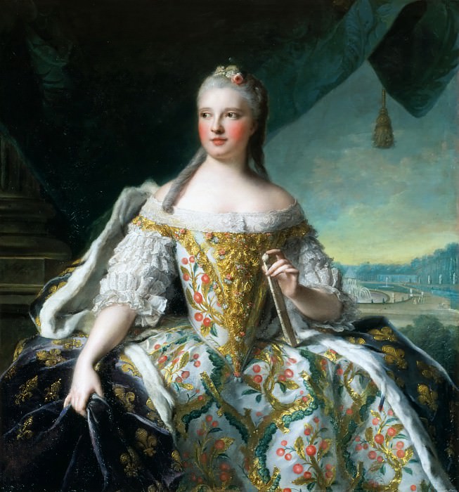 Жан-Марк Наттье -- Мария-Жозефа Саксонская, дофина Французская , также известная как Мадам де Франс, Версальский дворец
