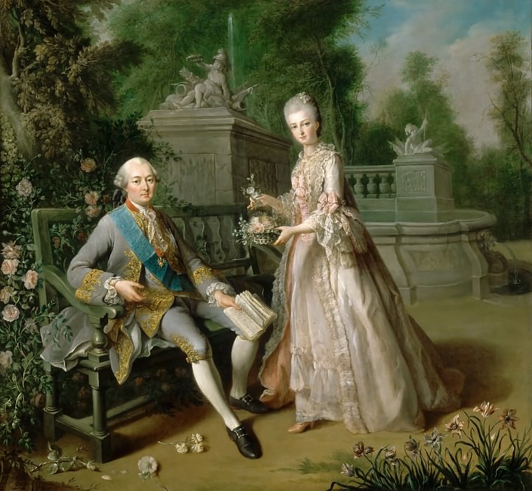Жан-Батист Шарпантье -- Луи-Жан-Мари де Бурбон, герцог де Пентьевр, с дочерью Луизой-Аделаидой, будущей герцогиней Орлеанской, Версальский дворец