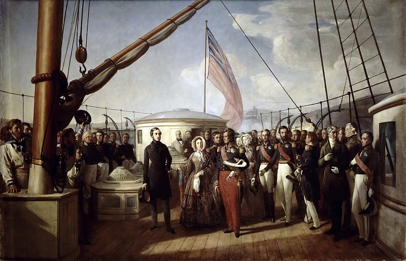 François-Auguste de Bear -- Entrevue de Louis-Philippe et de la reine Victoria à bord du Victoria and Albert , 2 septembre 1843, Château de Versailles