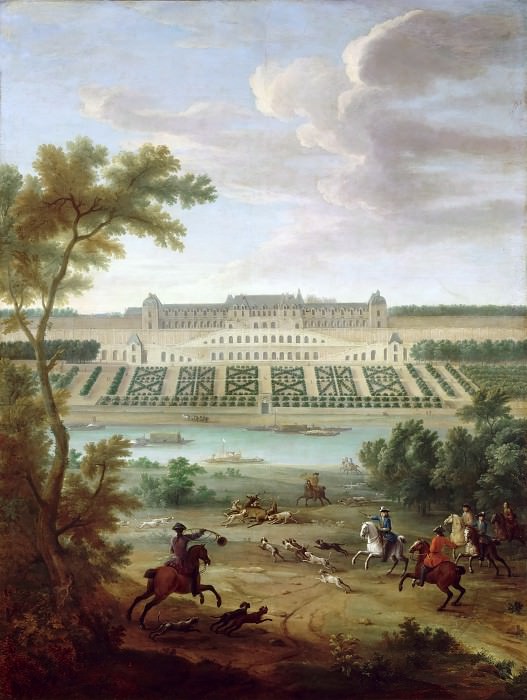 Жан-Батист Мартен -- Вид на Шато-Нёф в Сен-Жермен-ан-Лэ, Версальский дворец