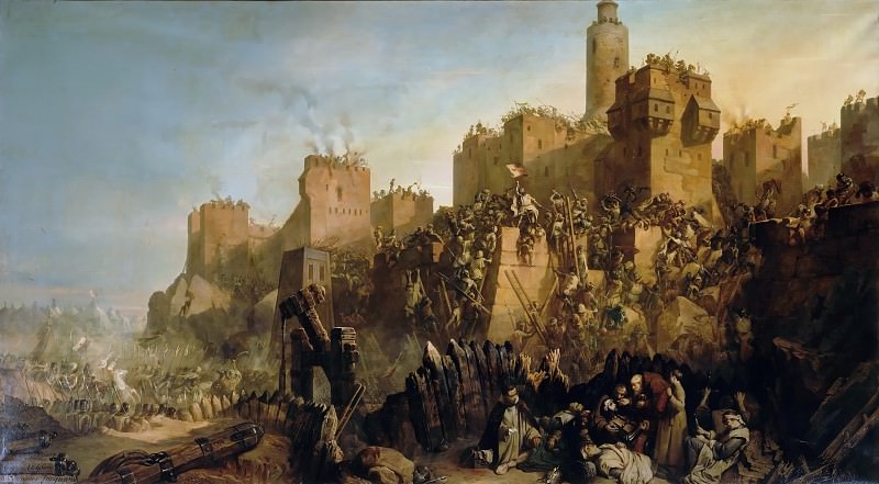 Claude Jacquand -- Jacques Molay, Grand Master of the Templars Takes Jerusalem by Surprise in 1299, Château de Versailles
