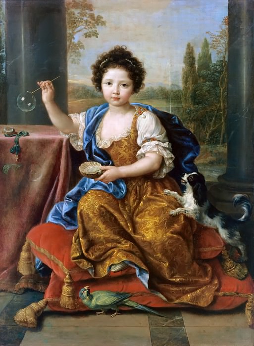 Pierre Mignard I -- Portrait of Louise-Marie de Bourbon, Mademoiselle de Tours, Duchess of Orléans , Château de Versailles