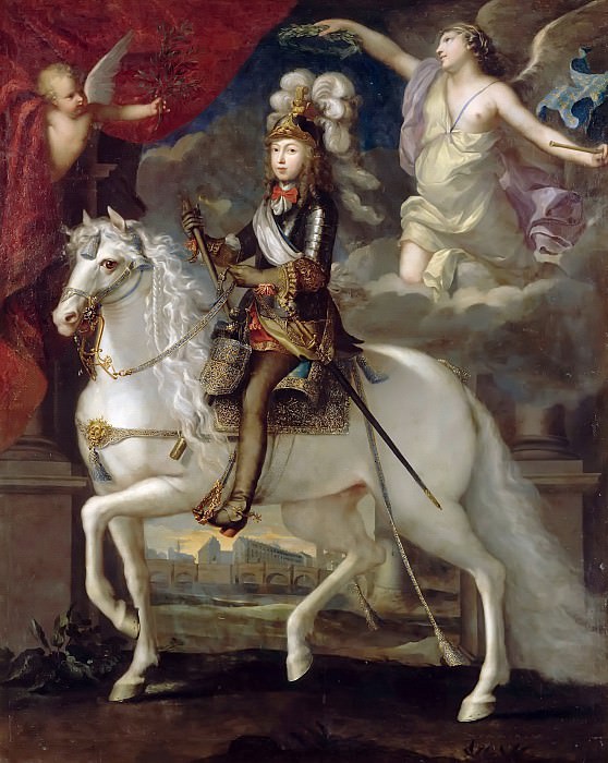 Французская школа -- Конный портрет Людовика XIV, Версальский дворец
