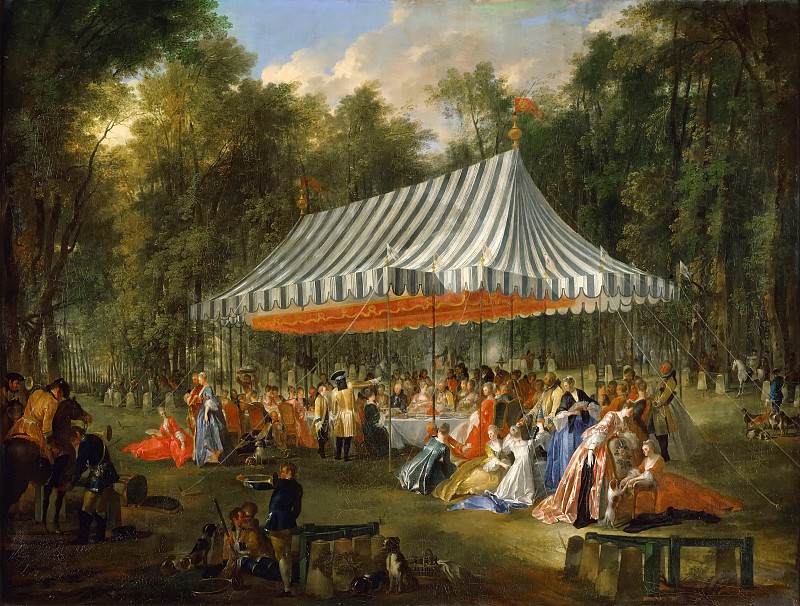 Michel Barthélemy Ollivier -- Celebration given by Prince de Conti as hereditary Prince of Brunswick-Lunebourg at L’Ile-Adam, 1766, Château de Versailles