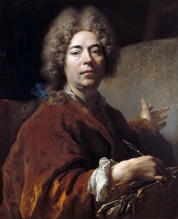Nicolas de Largillière -- Self Portrait Working on an Annunciation, Château de Versailles