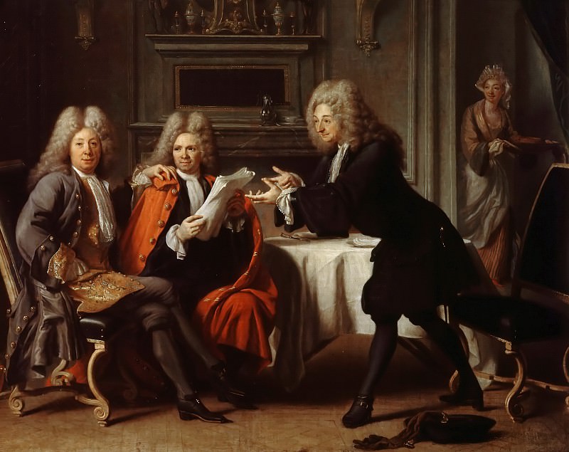 Jacques Autreau -- Fontenelle, La Motte, Joseph Saurin and Mme de Tencin , Château de Versailles