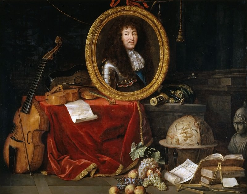 Жан Гарнье -- Аллегория Людовика XIV как покровителя искусств и наук, Версальский дворец
