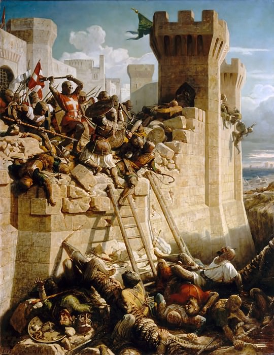 Dominique Papety -- Guillaume de Clermont defends Ptolemais, 1291, Château de Versailles