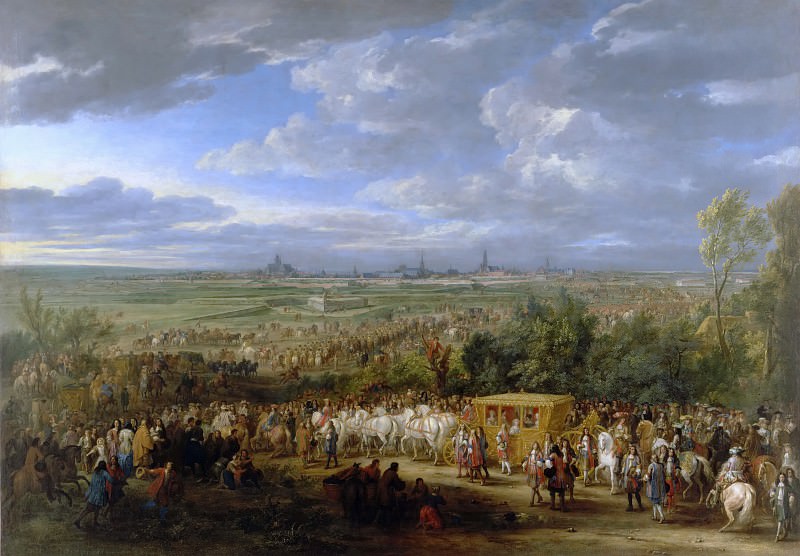 Adam Frans van der Meulen -- Solemn entry of Louis XIV and Queen Maria-Theresa at Arras, 30 July 1667, Château de Versailles