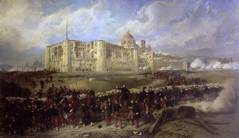 Jean-Adolphe Beaucé -- General Bazaine attacks Fort San Xavier during the Siege of Puebla, 29 March 1863 , Château de Versailles