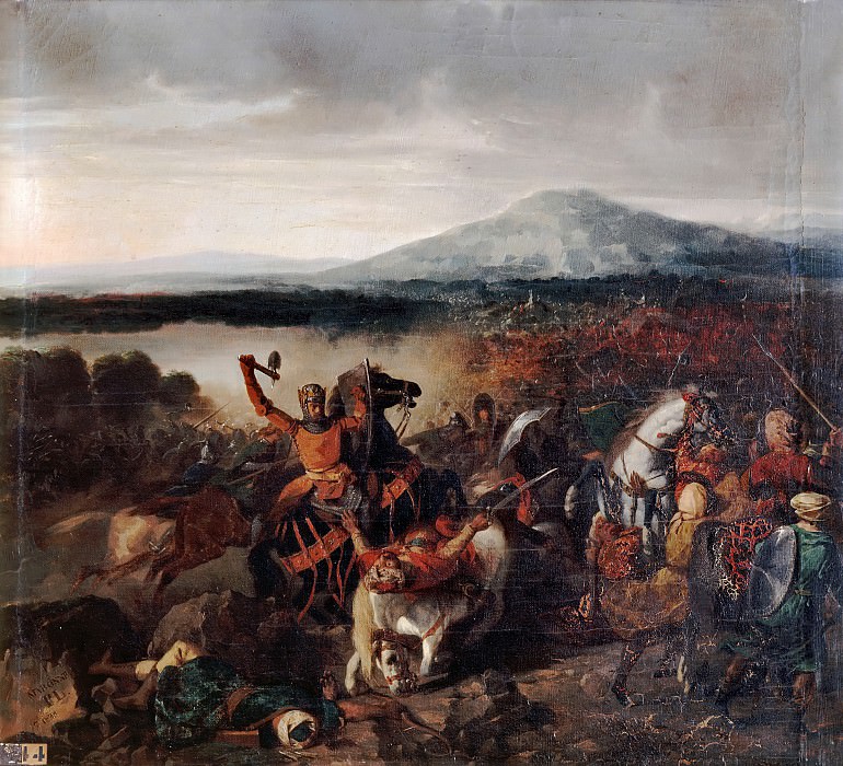 Prosper Lafaye -- Battle of Cerami in Sicily; victory of Roger I of Sicily over Saracens, Château de Versailles