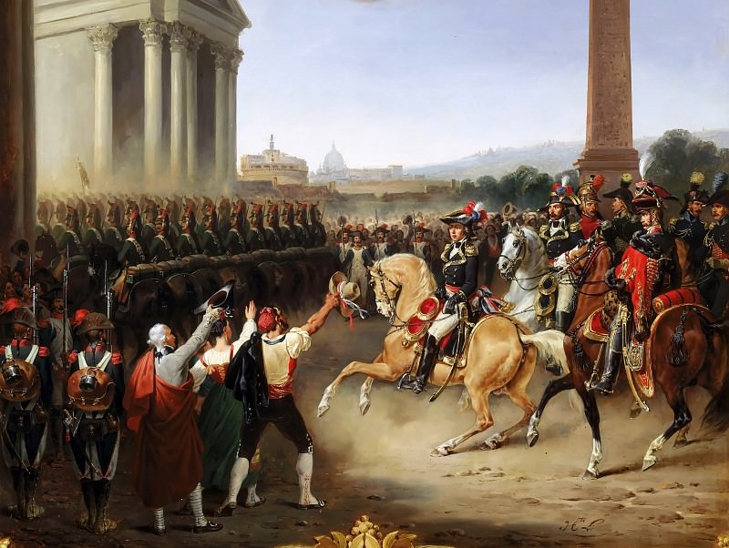 Hippolyte Lecomte -- Entry of the French Army in Rome. General Berthier at the head of the army, 15 February 1798, Château de Versailles