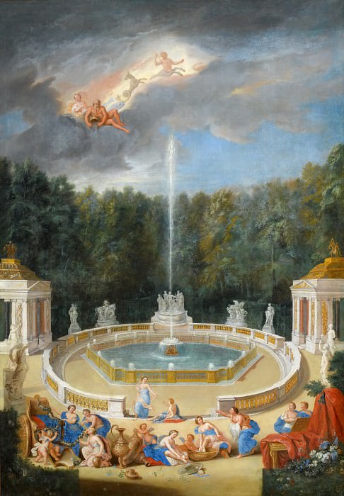 Жан Котель -- Греческие боги, купающиеся у фонтана в садах Версаля, Версальский дворец