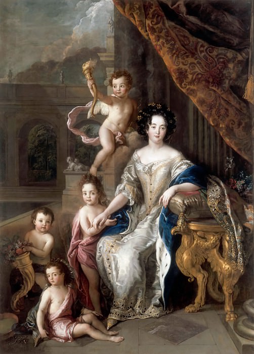Шарль де Лафосс -- Маркиза де Монтеспан с четырьмя узаконенными детьми, Версальский дворец