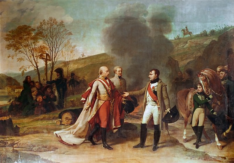Антуан-Жан Гро -- Переговоры Наполеона и Франца II после боя у Аустерлица 4 12 1805, Версальский дворец