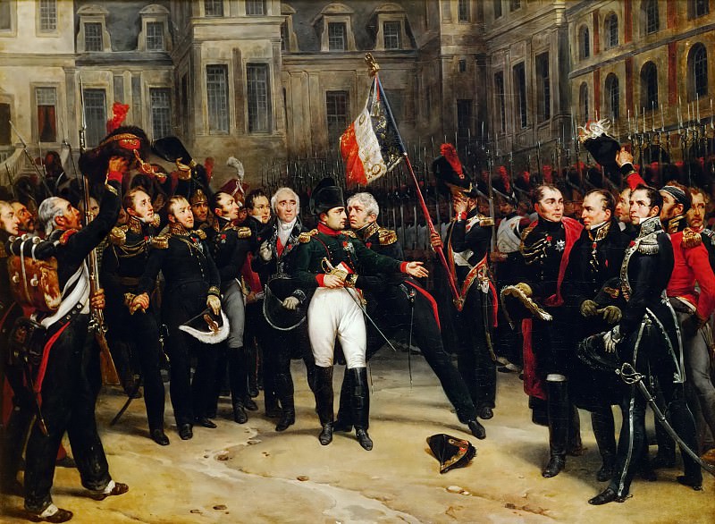 Antoine Alphonse Montfort -- Farewell of Napoleon’s imperial guard April 20, 1814, Château de Versailles