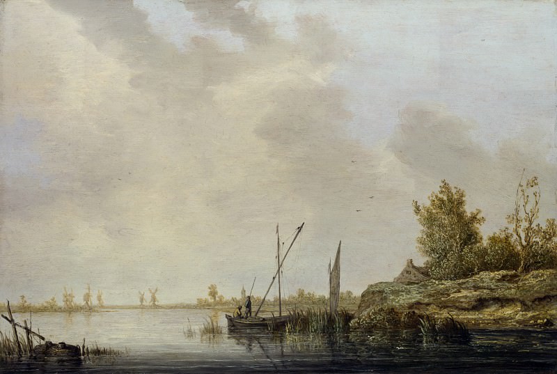 Aelbert Cuyp – A River Scene with Distant Windmills, Part 1 National Gallery UK