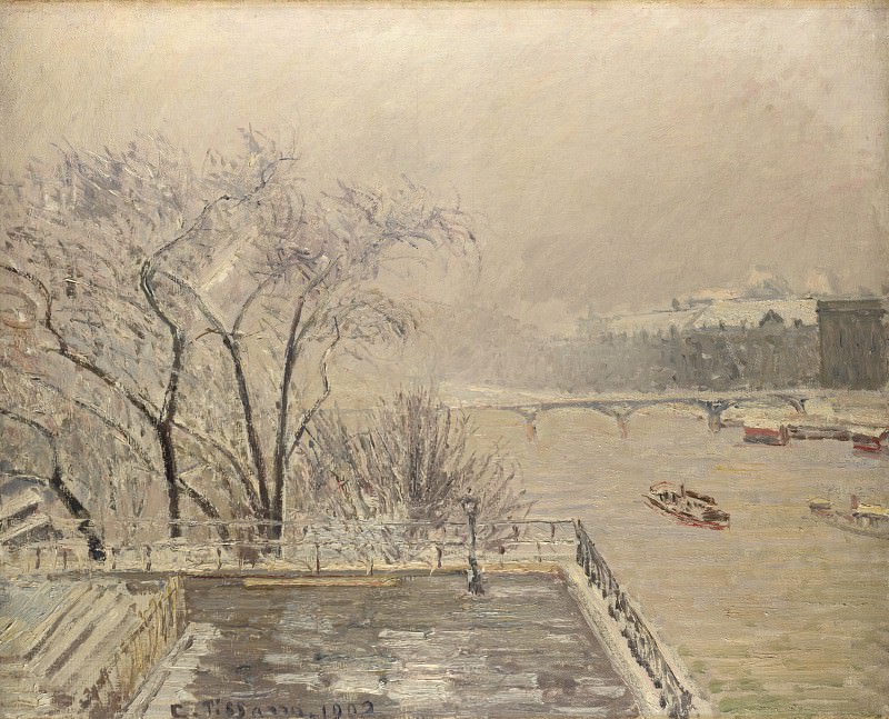 Camille Pissarro – The Louvre under Snow, Part 1 National Gallery UK