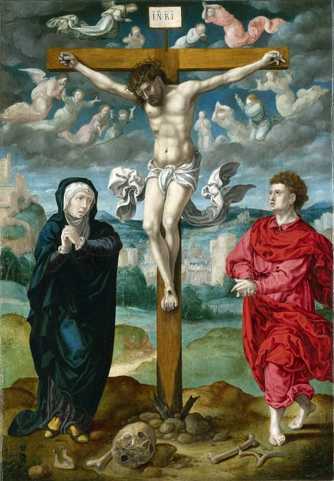 Circle of Pieter Coecke van Aalst – The Crucifixion – Central Panel, Part 1 National Gallery UK