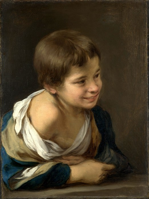 Бартоломе Эстебан Мурильо – Крестьянский мальчик, опирающийся на подоконник, Часть 1 Национальная галерея