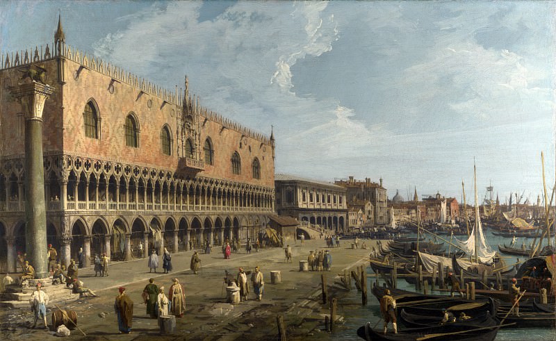 Canaletto – Venice – The Doges Palace and the Riva degli Schiavoni, Part 1 National Gallery UK