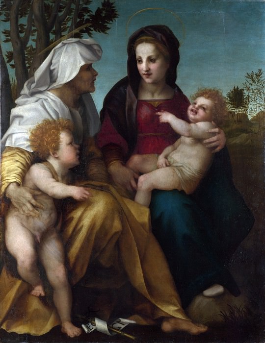 Андреа дель Сарто – Мадонна с Младенцем и святые Елизавета и Иоанн Креститель, Часть 1 Национальная галерея